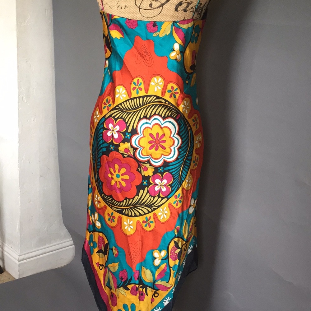 Lynda Procanik 100% silk midi dress